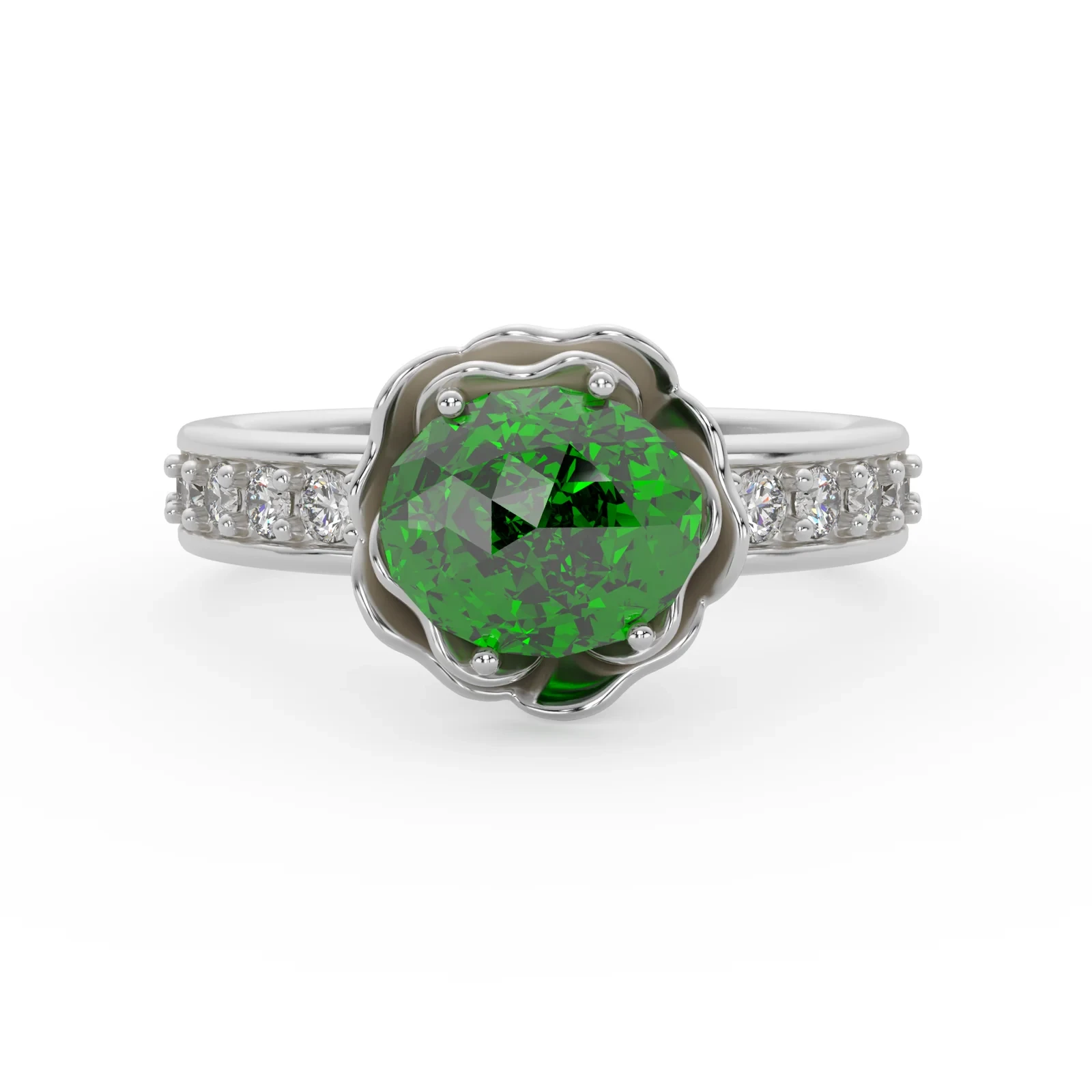 Divine Flora Emerald Ring