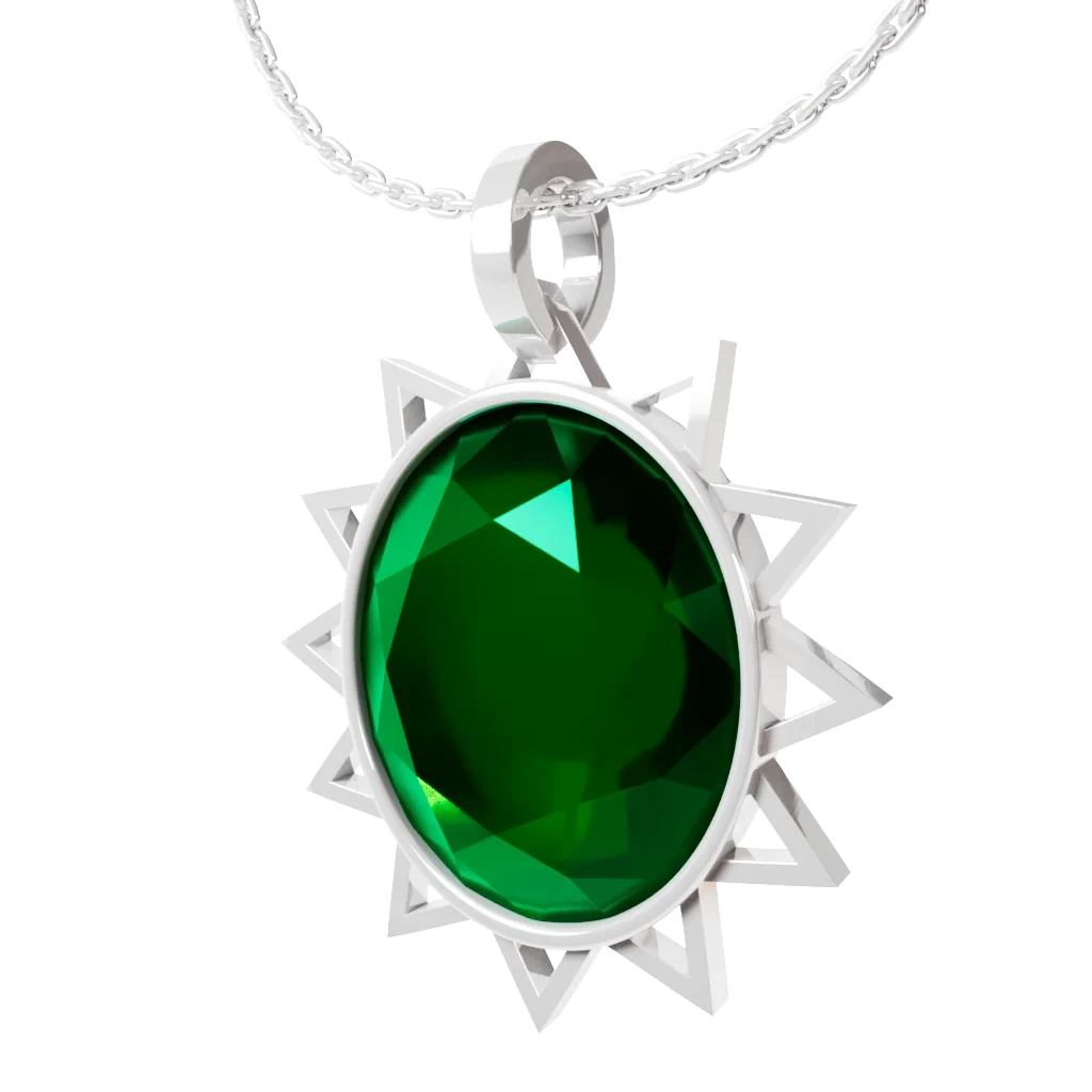 Emerald Cardinal Triad Silver Pendant