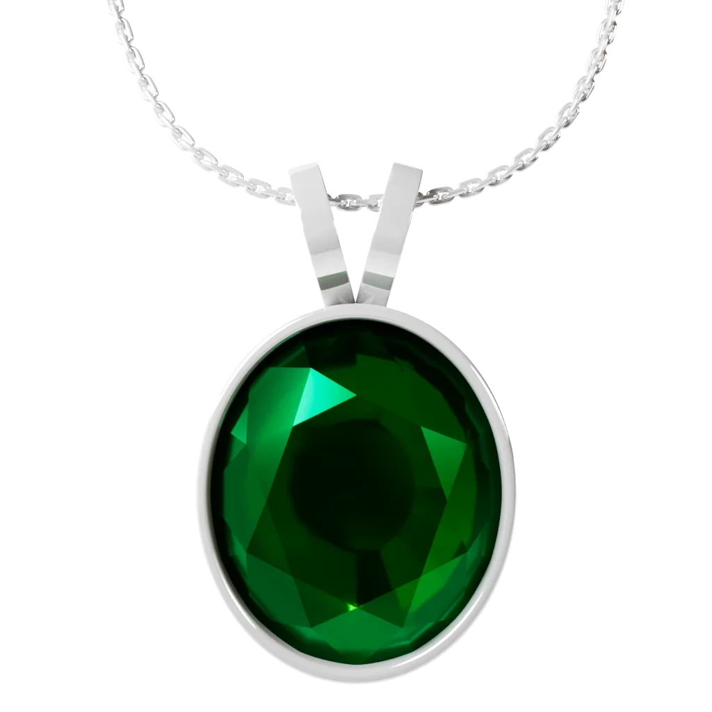 Emerald Classis Bi-Clasp Silver Pendant