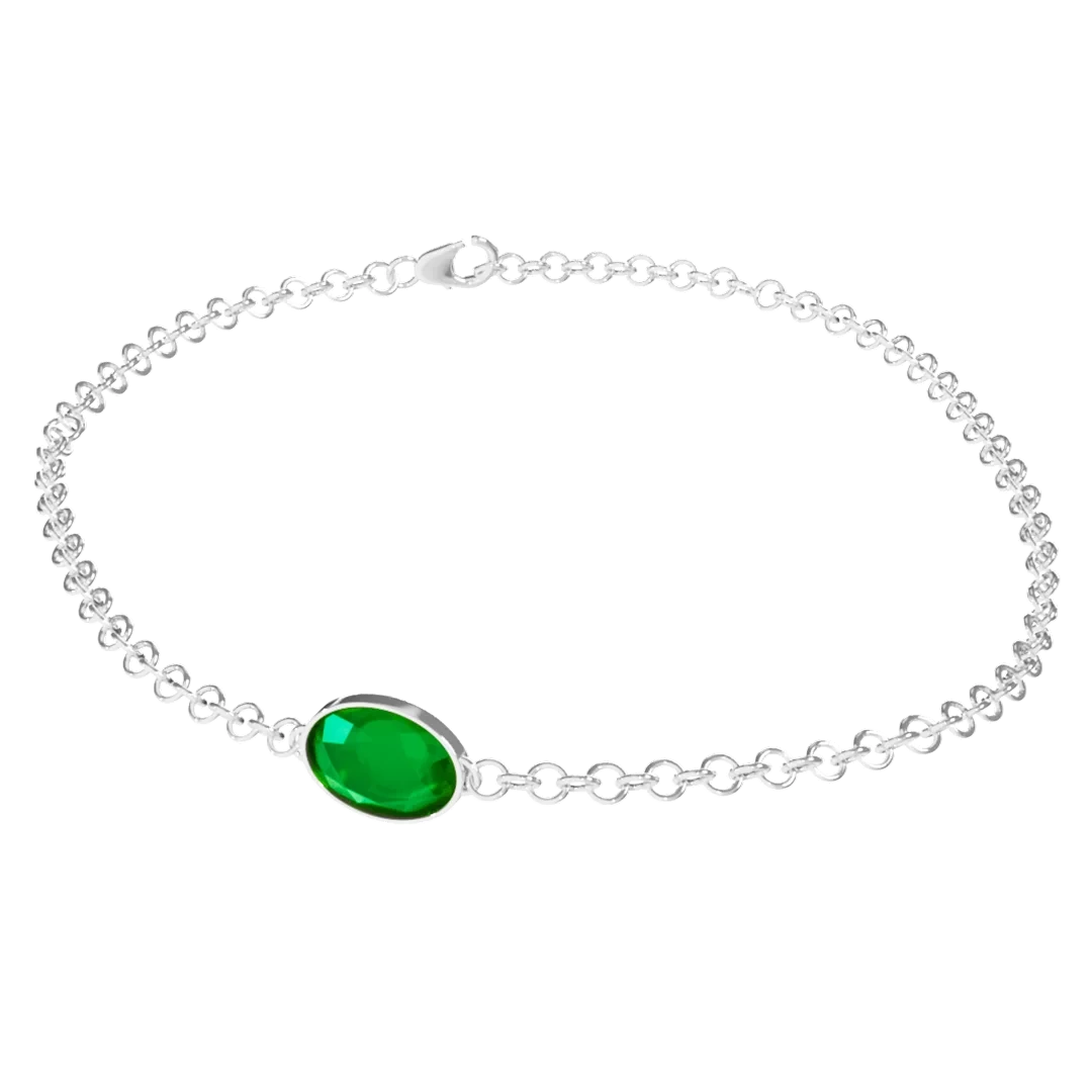 Emerald Girdle Circuit Silver Bracelet
