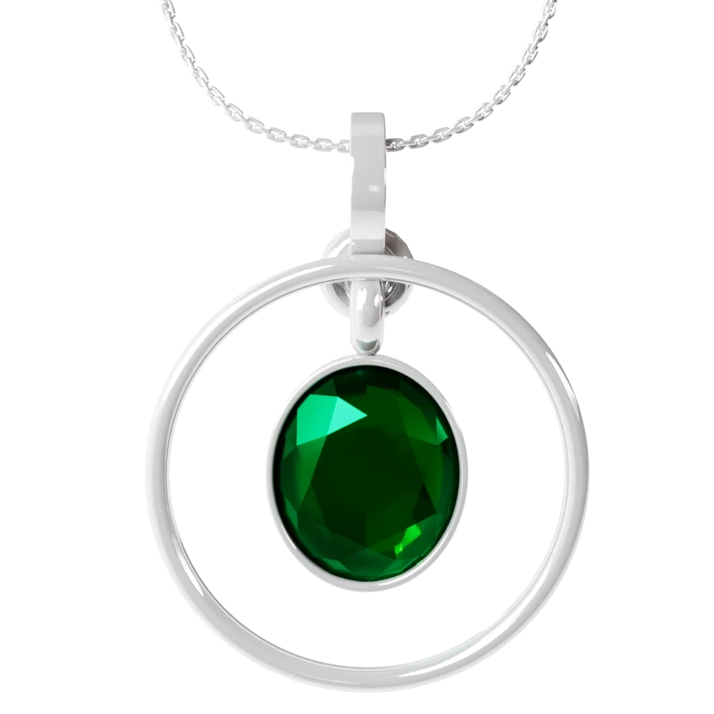 Emerald Globe silver pendant