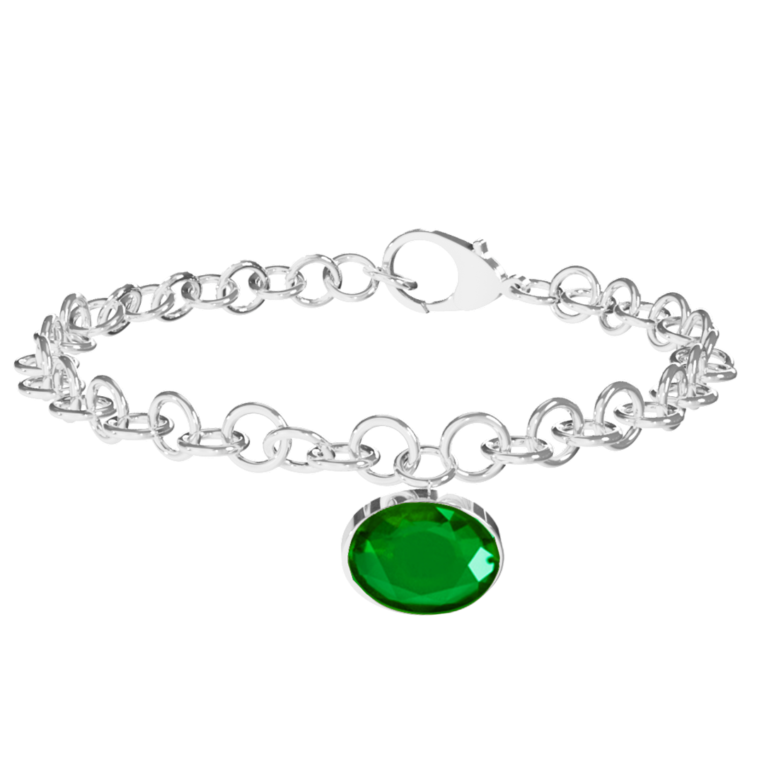 Fashions Emerald Green Stone Golden Bracelet