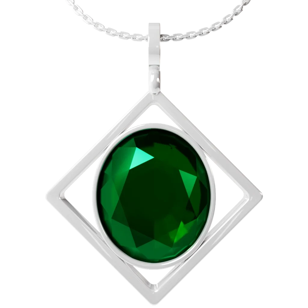 Emerald Quadra-Loop Silver Pendant
