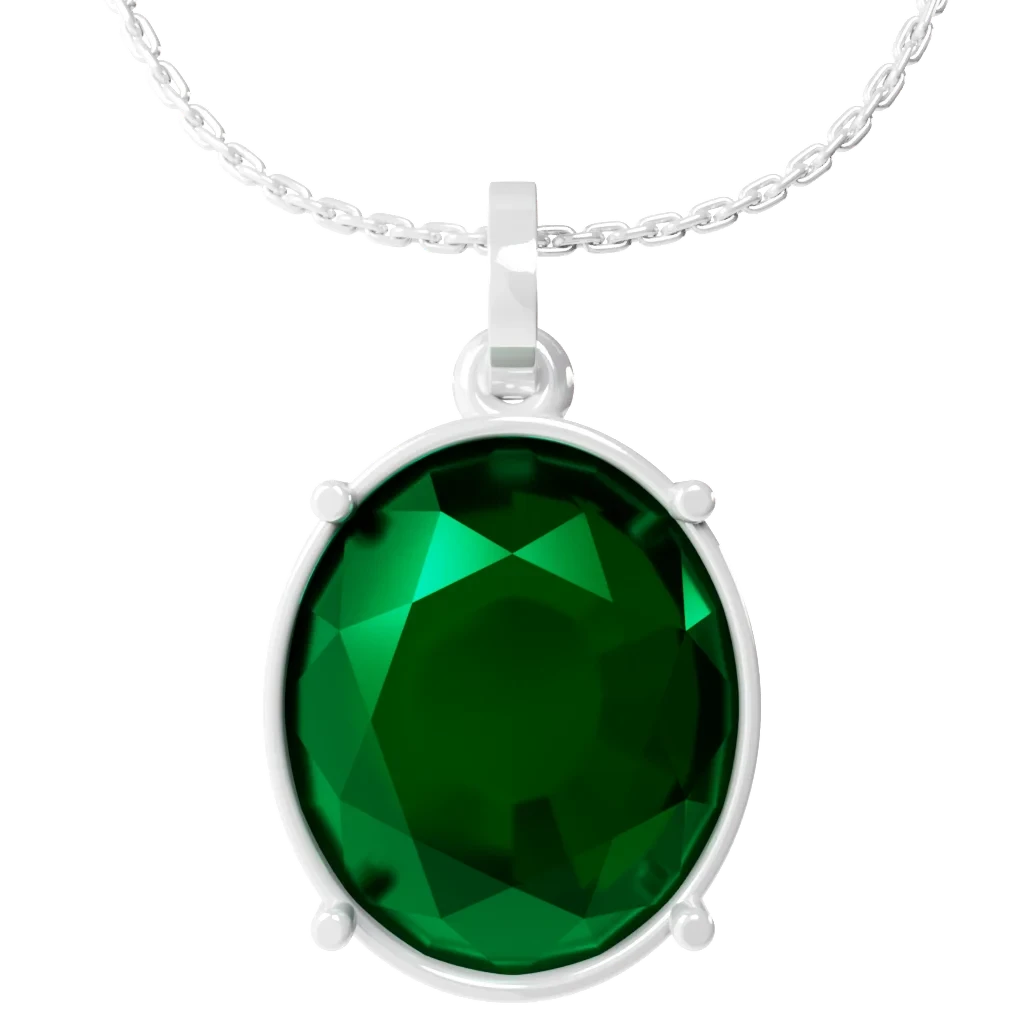 Emerald Ritzy Silver Pendant