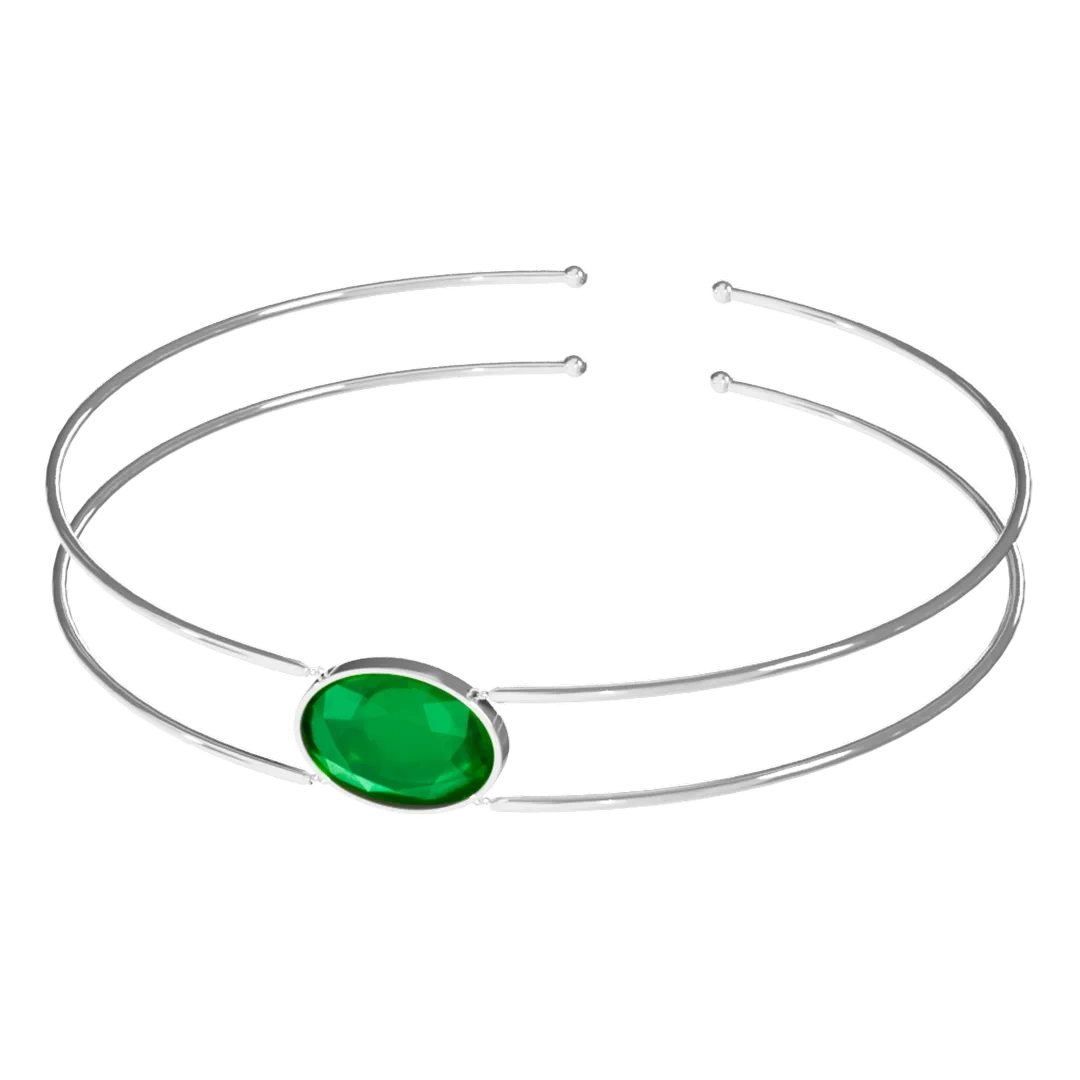 Emerald Silver Bi-Wristlet