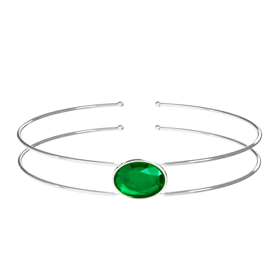 Emerald Silver Bi-Wristlet