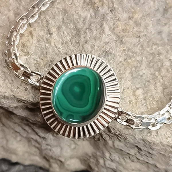 Malachite Silver Rakhi - RK-3MT