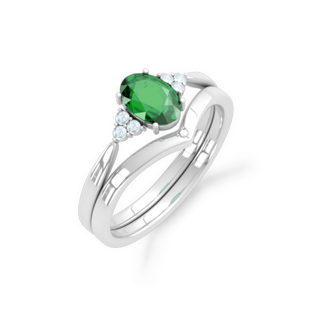 Virtuous Gold Women Emerald Stone Ring